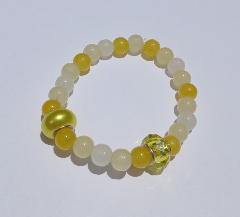 Yellow Ombre Glass Beaded Bracelet