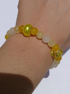 Yellow Ombre Glass Beaded Bracelet
