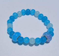 Icy Blue Glass Beaded Bracelet