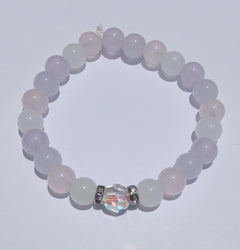 Purple/Pink Pastel Glass Beaded Bracelet