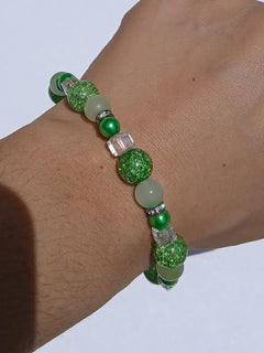 Green Glass Beaded Bracelet
