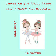 3pcs Ballet Girl Canvas Prints for Nursery Wall Art