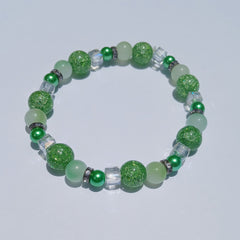 Green Glass Beaded Bracelet