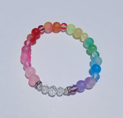 Rainbow Glass Beaded Bracelet