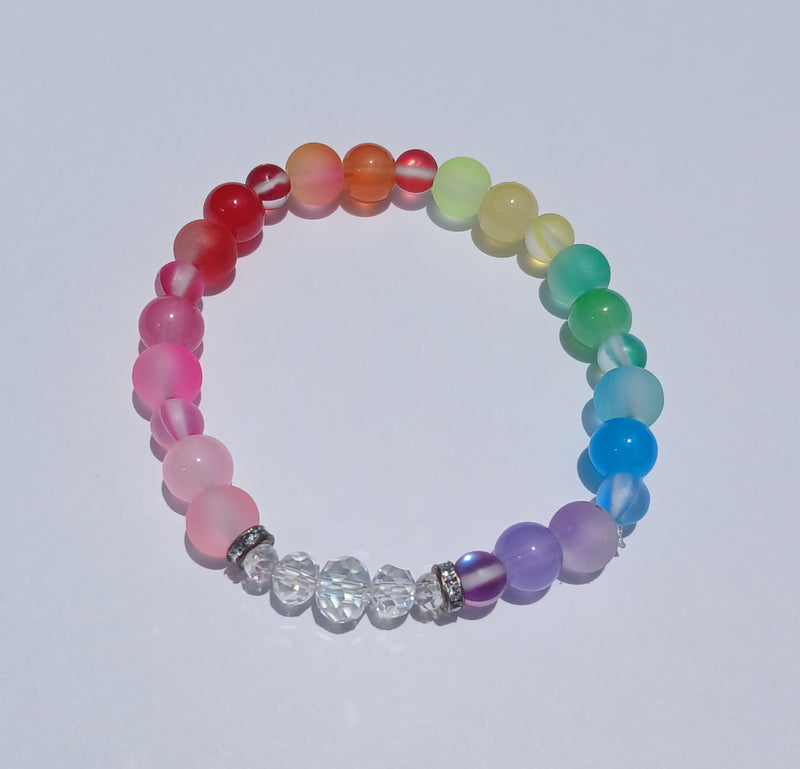 Rainbow Glass Beaded Bracelet