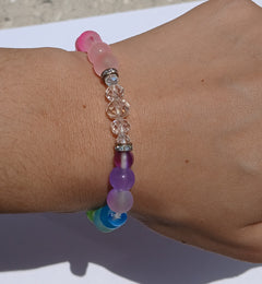 Rainbow Glass Beaded Bracelet