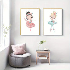 3pcs Ballet Girl Canvas Prints for Nursery Wall Art