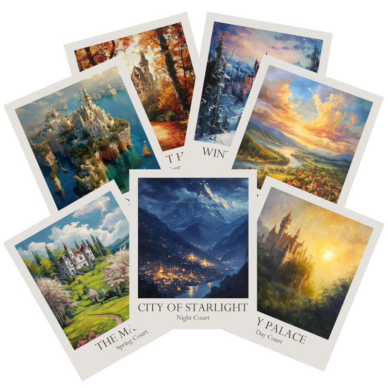 TwoDays Fantasy Novel Inspired Room Decor Seven Courts of Pythia Gallery Wall Art Prints for Fans Gifts Night Court Poster for Bedroom.(8