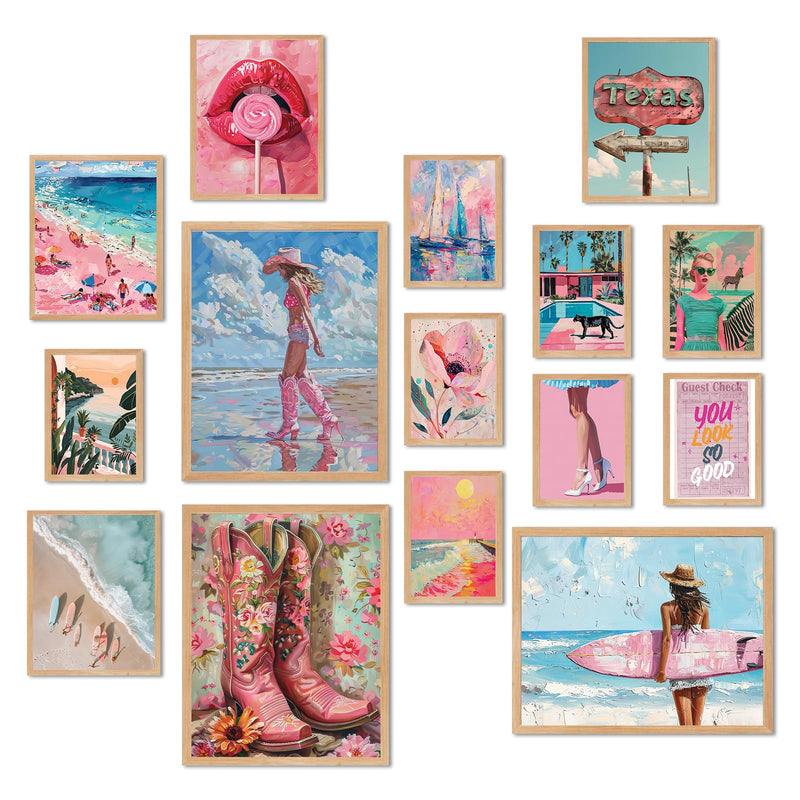 Pink Coquette Room DecorAesthetic Coquette Wall DecorTrendy Preppy Coastal Wall Art Prints of 15Aesthetic Girly Wall Art Pink Vintage Coquette Posters for Girls Bedroom DormVanilla Girl Room DecorUnframed