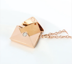 Hidden Message Heart Envelope Pendant Necklace