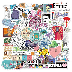 Generic 50 Pcs Physics Chemistry Biology Experiment Stickers for Hydroflask Laptop Water Bottle for Kids Teens Students Teachers Waterproof Vinyl Laboratory Stickers Decal (Laboratory) White