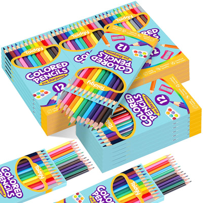 288 Count Colored Pencils Bulk 24 Packs Colored Pencils for Kids 12 Colors Pre-sharpened Coloring Pencils for Adults Bulk School Supplies for Teachers Back to School Supplies Classroom Prizes