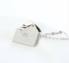 Hidden Message Heart Envelope Pendant Necklace