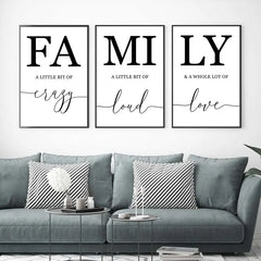 3pcs Family Quote Wall Art Canvas Prints for Home Decor