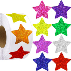 Glitter 100 Days of School Star Stickers 500pcs Back to School Reward Star Stickers Decorative Star Stickers Holiday Classroom School Rewards Supplies