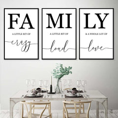 3pcs Family Quote Wall Art Canvas Prints for Home Decor