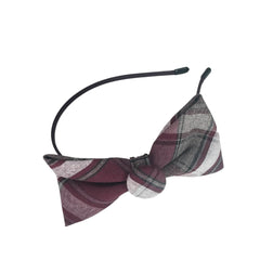 Small Plaid Bow/Plaid Button on Headband/School Uniform Plaid/Plaid Hair Accessories/One size Fit All/Back to School (Plaid 54)