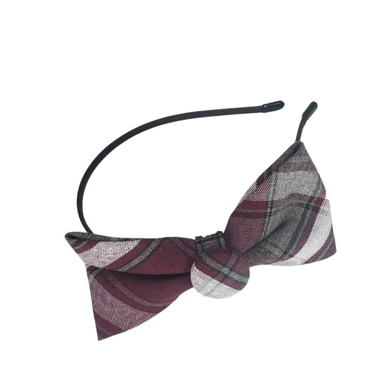 Small Plaid Bow/Plaid Button on Headband/School Uniform Plaid/Plaid Hair Accessories/One size Fit All/Back to School (Plaid 54)