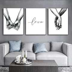 3pcs Love Hand in Hand Wall Art Canvas Prints Set