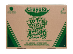 Crayola Broad Line Washable Markers - 200ct (8 Colors) Kids Bulk Classroom Markers Back to School Teacher Classroom Must Have