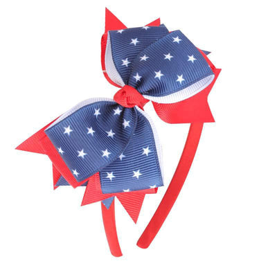 4th of July Headband for Kids American Flag Bow Headband Patriotic Headband Red Blue White Bowknot Hair Band Independence Day Hair Accessories Memorial Day Party Decorations for Girls