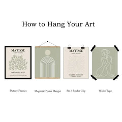 6pcs Sage Green Matisse Wall Art Prints for Aesthetic Room