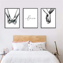 3pcs Love Hand in Hand Wall Art Canvas Prints Set