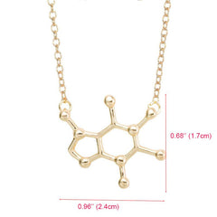 Caffeine Molecule Pendant Necklace for Chemistry Lovers