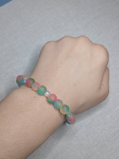 Glass Beaded Glow in the Dark Bracelet (Rainbow)