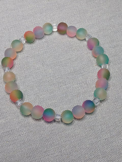 Glass Beaded Glow in the Dark Bracelet (Rainbow)