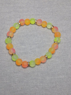 Glass Beaded Glow in the Dark Bracelet (Orange)