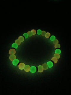 Glass Beaded Glow in the Dark Bracelet (Orange)