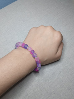 Glass Beaded Glow in the Dark Bracelet (Purple)