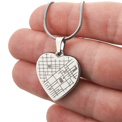 Unique Map Heart Pendant