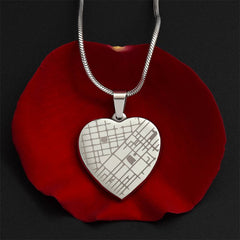 Unique Map Heart Pendant