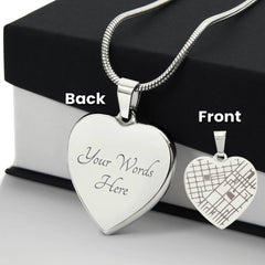 Unique Map Heart Pendant