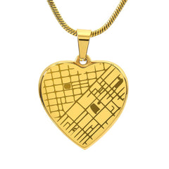 Unique Map Heart Pendant