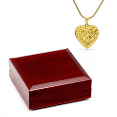 Unique Map Heart Pendant