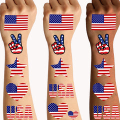 102 PCS American Flag Temporary Tattoos 6 Sheets July 4 Temporary Tattoos USA Flag Tattoos USA Tattoos Red White and Blue Party Supplies USA Flag for 4th of July Memorial Day Labor Day