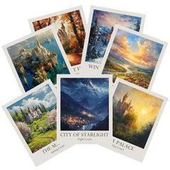 TwoDays Fantasy Novel Inspired Room Decor Seven Courts of Pythia Gallery Wall Art Prints for Fans Gifts Night Court Poster for Bedroom.(8" X 10" Set of 7 UNFRAMED)