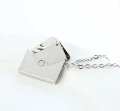Hidden Message Heart Envelope Pendant Necklace