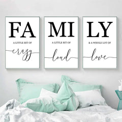 3pcs Family Quote Wall Art Canvas Prints for Home Decor