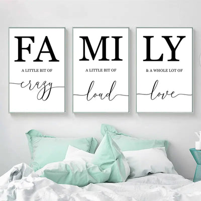 3pcs Family Quote Wall Art Canvas Prints for Home Decor
