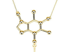 Caffeine Molecule Pendant Necklace for Chemistry Lovers