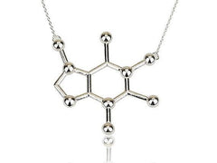 Caffeine Molecule Pendant Necklace for Chemistry Lovers